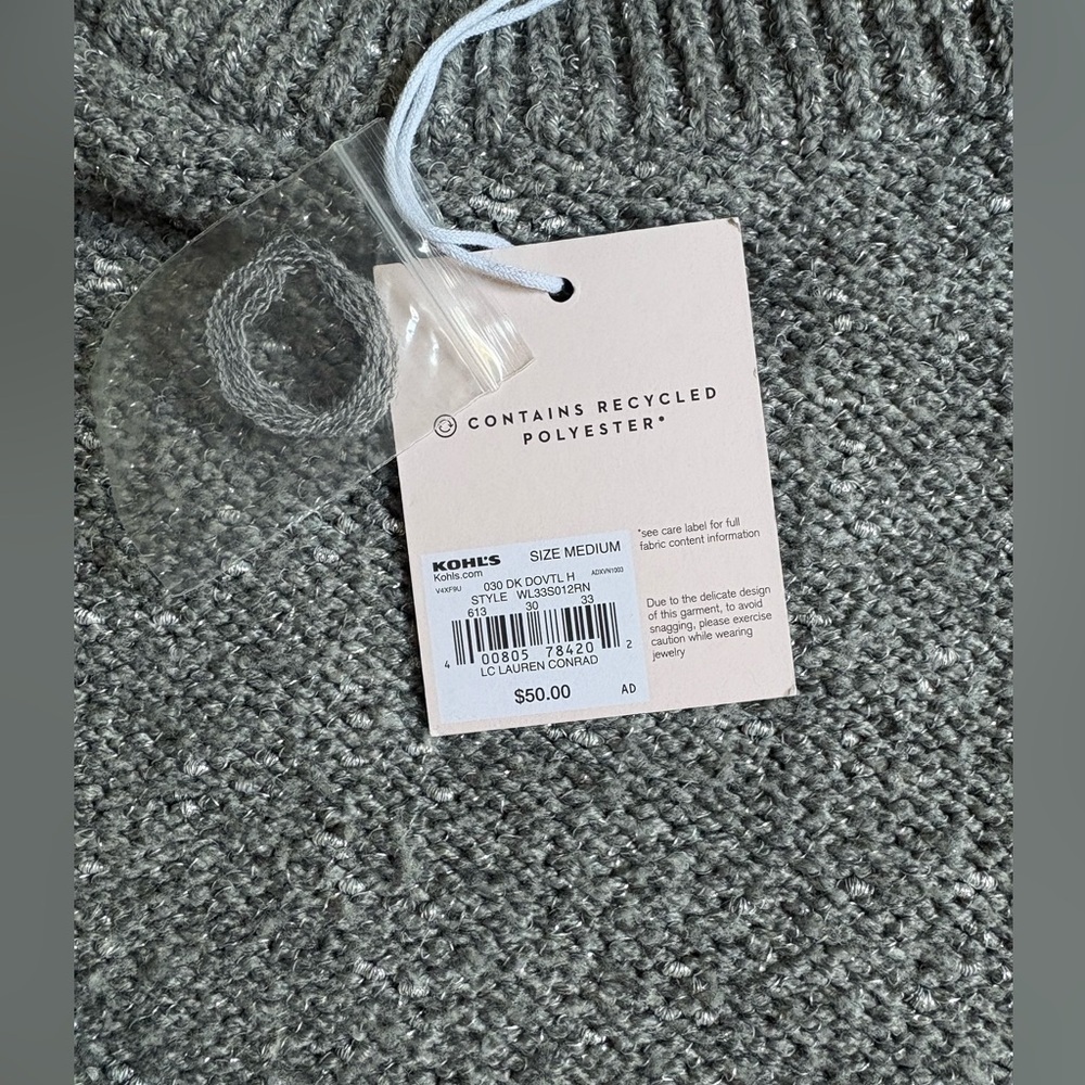 LC Lauren Conrad Heather Gray Women's Sweater - Picture 11 of 14